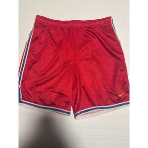VTG Nike Basketball Shorts Men XS Red Good Mesh Striped Trim Athletic Gym Sporty